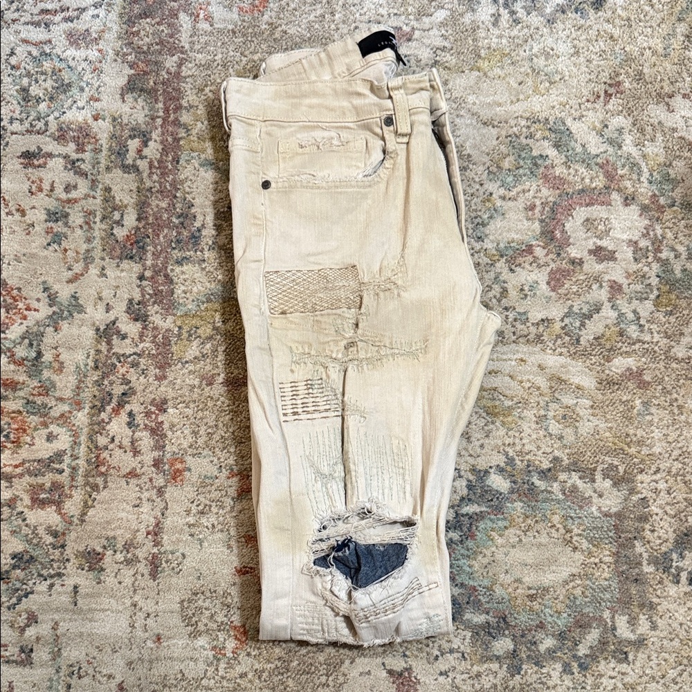 Jordan Craig Cream Skinny Jeans for Men